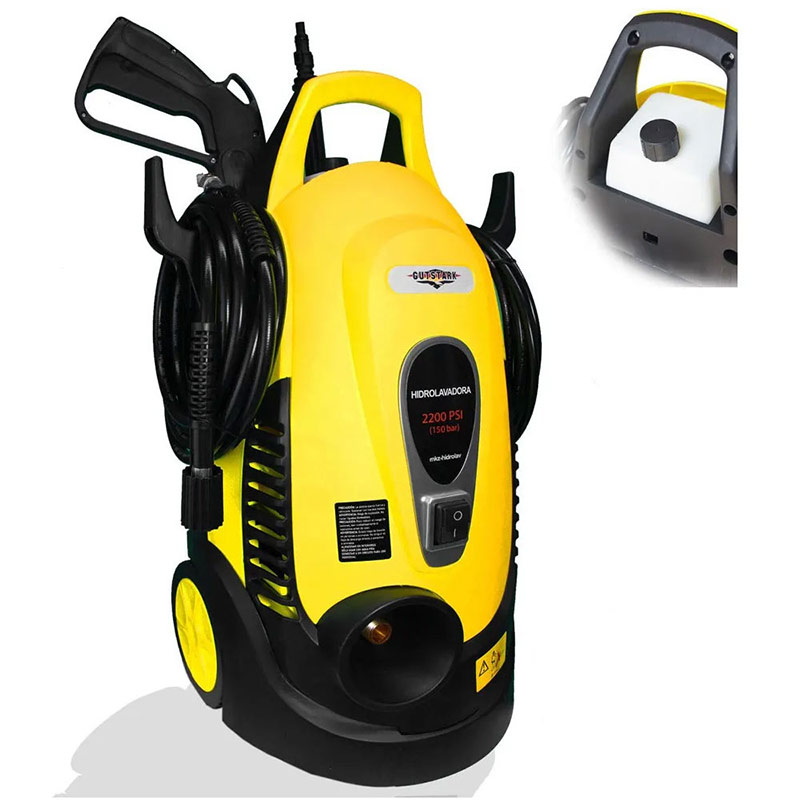 Hidrolavadora 2200 PSI Pistola Electrica 2 Velocidades 5.5 l/m Rociador de Jabon 120V Gutstark