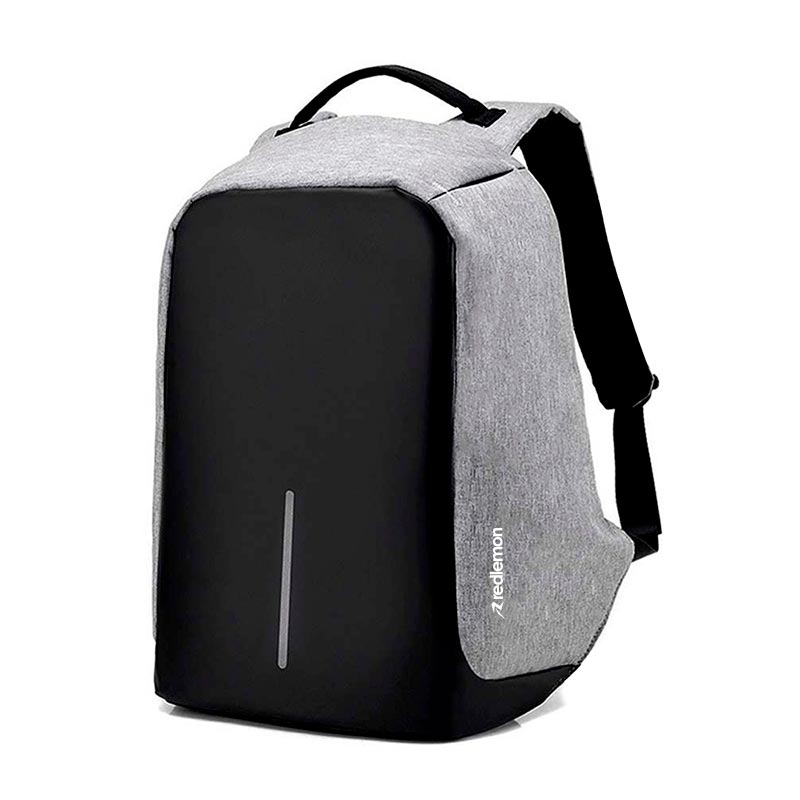 Redlemon Mochila Antirrobo Impermeable con Puerto USB para Power Bank no incluida y Compartimentos Secretos Cierre Oculto de Proteccion Fondo Reforzado Espacio para Laptop y mas Ideal para Viaje