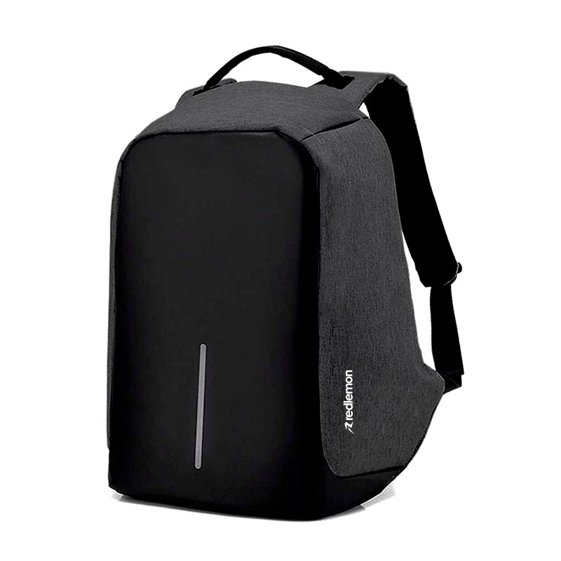 Redlemon Mochila Antirrobo Impermeable con Puerto USB para Power Bank (no incluida) y Compartimentos Secretos, Cierre Oculto de Protección, Fondo Reforzado, Espacio para Laptop y más, Ideal para Viaje