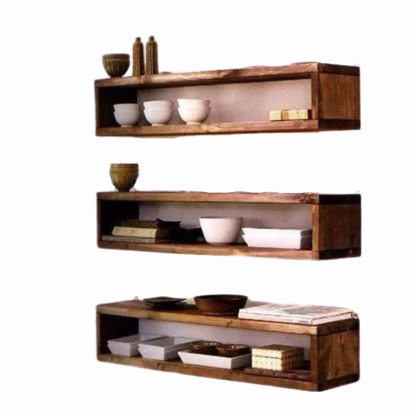 Juego de 3 Estantes Rectangulares Flotantes de MDF Resistente 