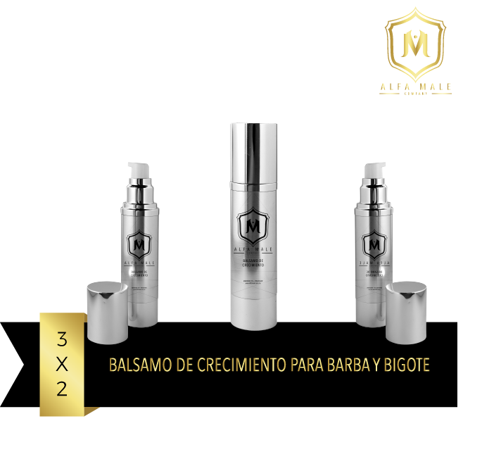 Balsamo de Crecimiento para Barba y Bigote 3x2