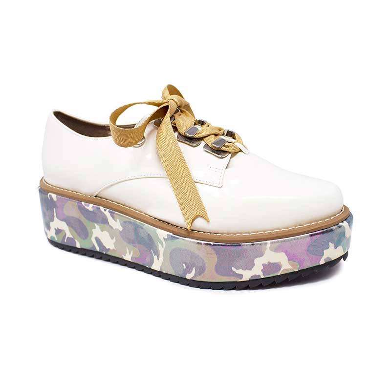 Mules De Plataforma Vida Leve Para Mujer Color Hueso
