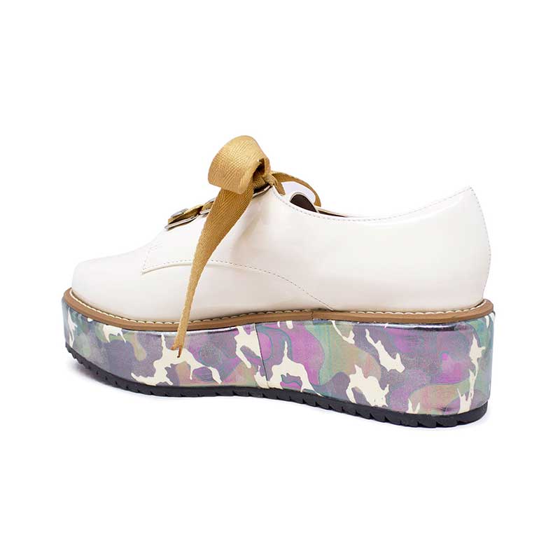 Mules De Plataforma Vida Leve Para Mujer Color Hueso