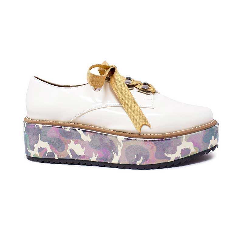 Mules De Plataforma Vida Leve Para Mujer Color Hueso