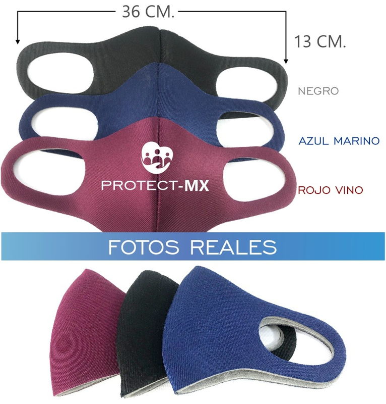 Paquete de 5 Cubrebocas Lavable Tricapa Multicolor