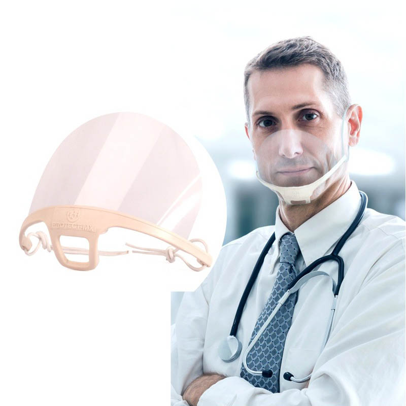 Paquete de 100 Cubrebocas De Plastico Blanco Mica Transparente