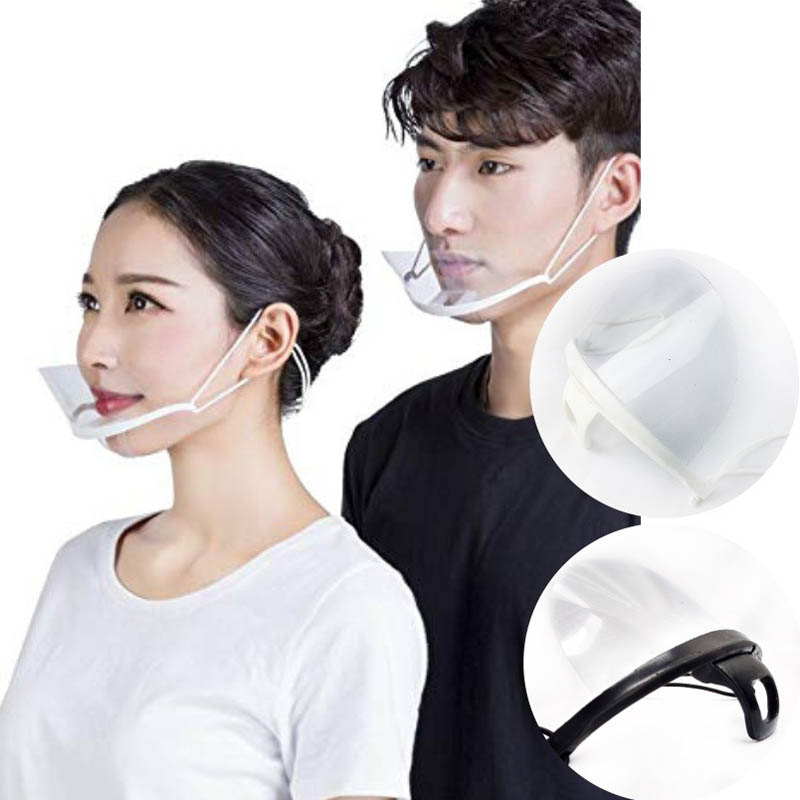 Paquete de 10 Cubrebocas De Plastico Blanco Mica Transparente