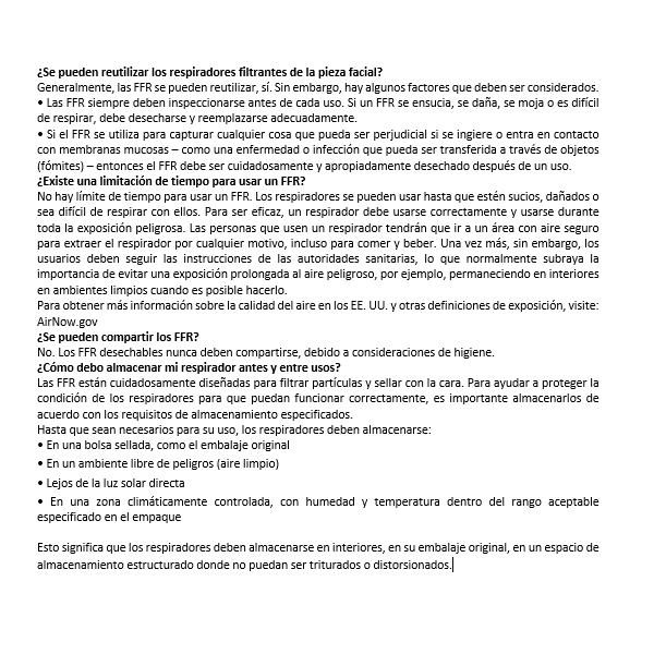 Cubrebocas KN95 certificado Paquete 20 pz