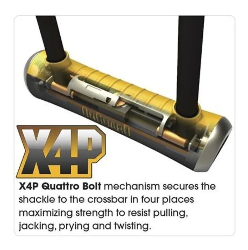 Candado OnGuard 8005 Bicicleta o Moto U-Lock Con Cable Nivel Seguridad 85 Grillete de 14mm