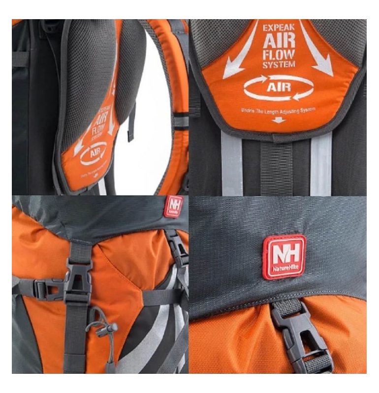 Mochila Montaña Campismo Naturehike 70+5L Con Funda Impermeable