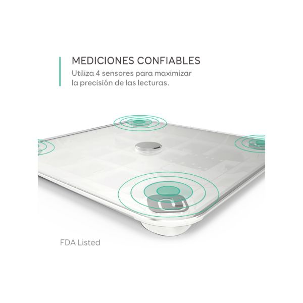 Báscula Inteligente Anker C1 Bluetooth Apple Health Google Fit Fitbit - Blanca
