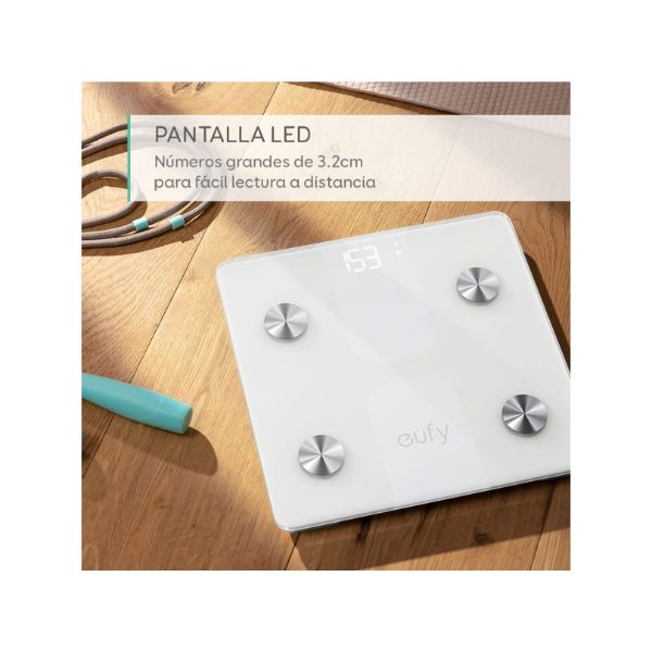 Báscula Inteligente Anker C1 Bluetooth Apple Health Google Fit Fitbit - Blanca