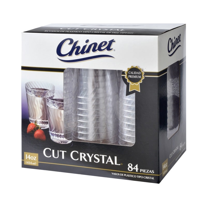 84 Vasos Plastico Tipo Cristal 14oz 414ml desechable Chinet