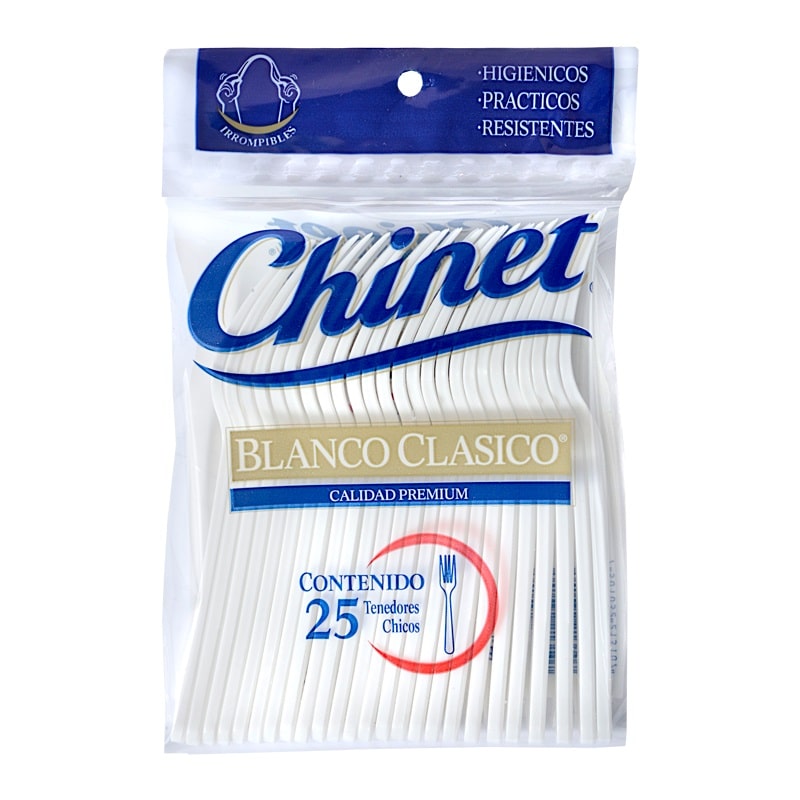 25 Tenedores Chicos desechables Plastico Reciclable Chinet
