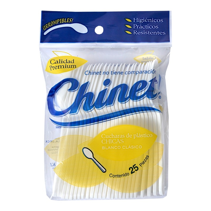 25 Cucharas Chicas desechables Plastico Reciclables Chinet