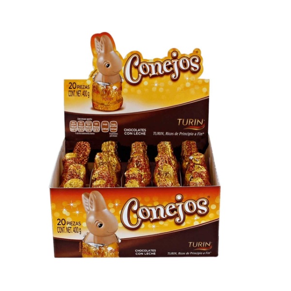 Chocolate Conejo Turin Caja 20 Piezas 400 Gr