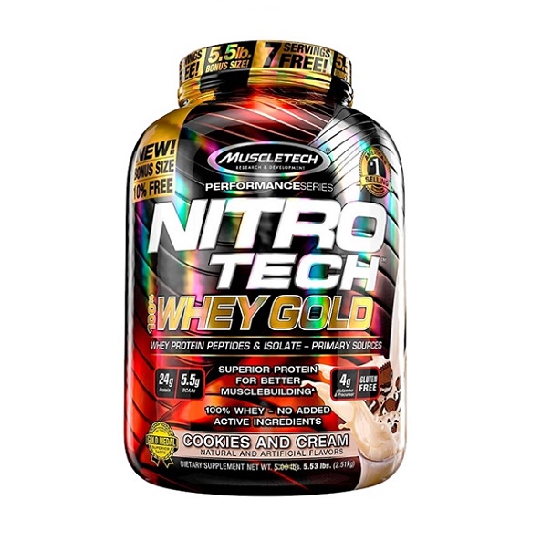 Nitro Tech Whey Gold Cookies and Cream 5.5 lb (76 srvs)