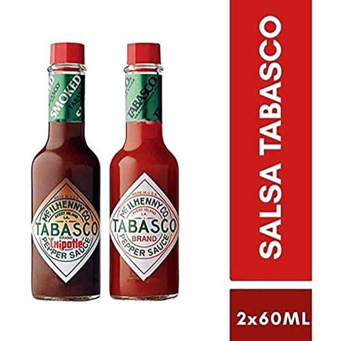  DUO PACK Salsa tabasco chipotle de 60ml y salsa tabasco roja de 60ml