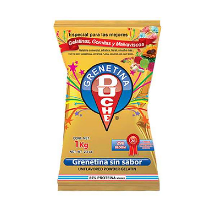 Grenetina Duche, super transparente sin sabor de 1kg.