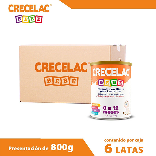 Fórmula Crecelac Bebé 0-12 Meses 800gr, 6 Pack