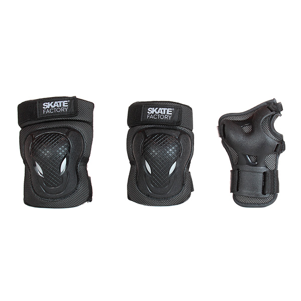 KIT DE PROTECCIONES Y CASCO SKATE FACTORY ROJO