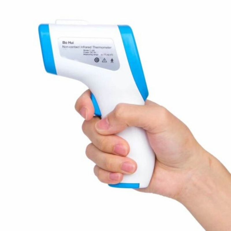11 Pack Termómetro, Digital, Infrarrojo, Pantalla LCD Con Alarma de FIebre + 10 Cubrebocas Plisado Tricapa Termosellado Plisado