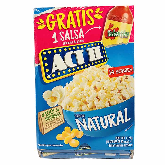 Palomitas Naturales, Act Ii 14 Paquetes De 85G