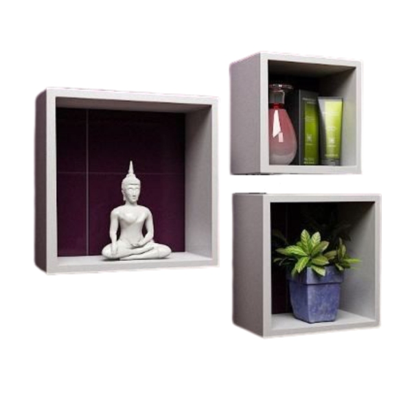 SET de 3 Repisas Flotantes Cuadradas de MDF Resistente - Arkano Studio & Design