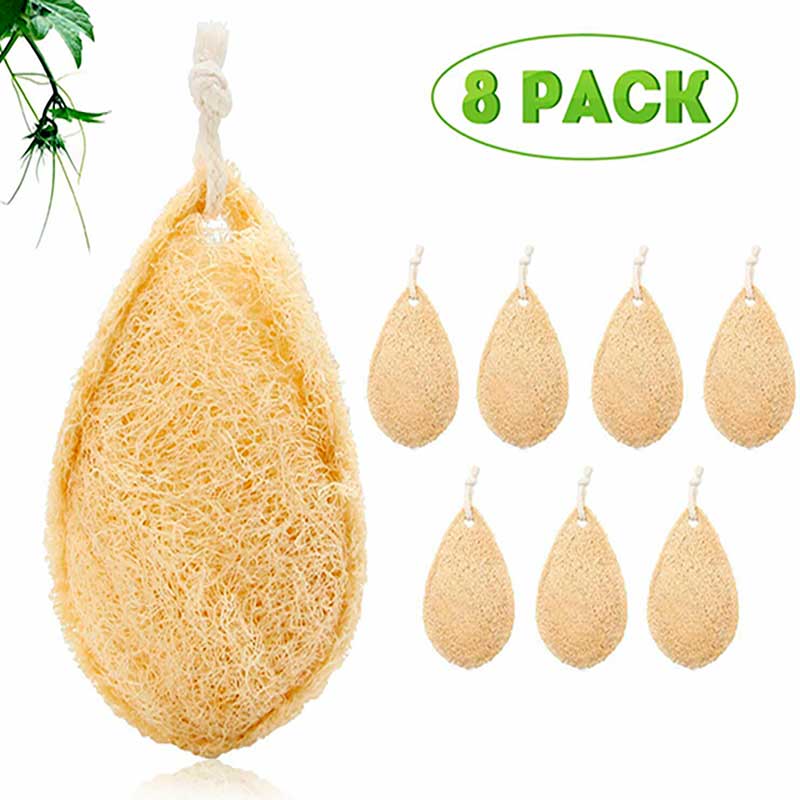 8 PACK Esponja Vegetal EcoFriendly de Loofah, Compostable, Biodegradable Para Trastes, Platos