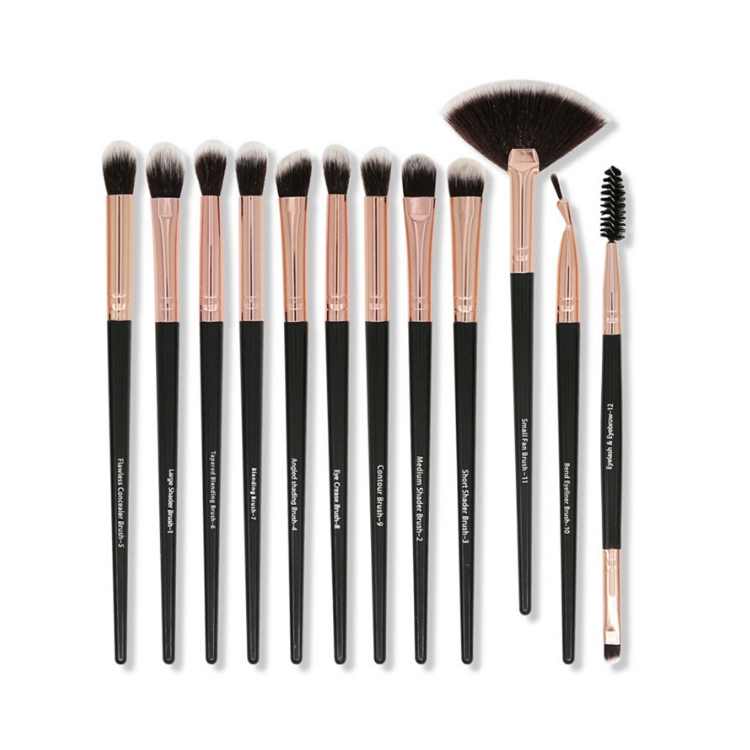 Set De Brochas De Maquillaje Profesional Sombra De Ojos Color Negro
