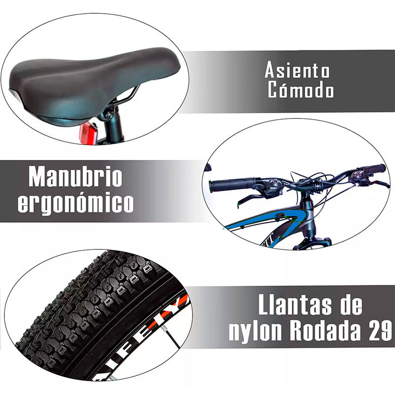 Bicicleta Aluminio Centurfit R29 Montaña 21 Velocidades Azul Shimano Amortiguador Profesional
