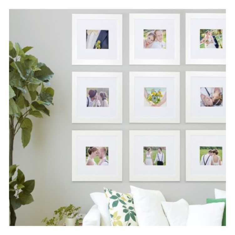 Set de 9 marcos color blanco con Maria Luisa y cristal PASPARTÚ FRAMES