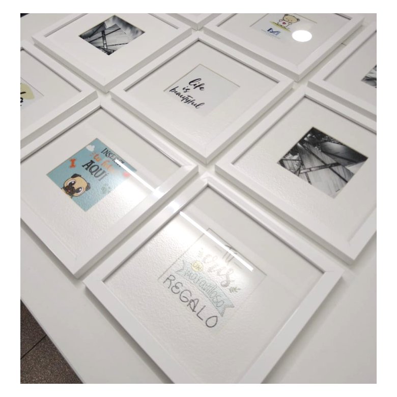 Set de 9 marcos color blanco con Maria Luisa y cristal PASPARTÚ FRAMES