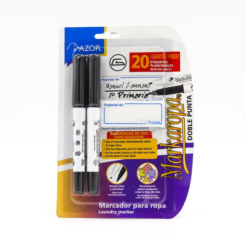 Marcador Plumon Para Ropa Markaropa Blister C/2 Pzas