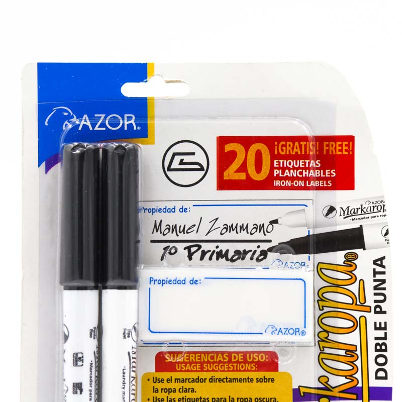 Marcador Plumon Para Ropa Markaropa Blister C/2 Pzas