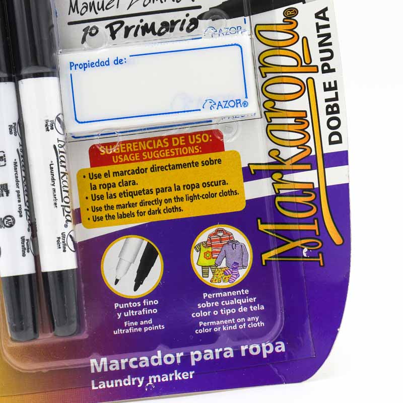 Marcador Plumon Para Ropa Markaropa Blister C/2 Pzas