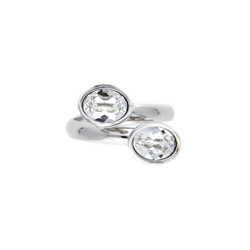 Anillo para Mujer con Cristal Fino Europeo en forma de Oval, Bañado en Rodio, Anillo Elegante y Brillante-Aretes de Mujer de Moda, Joyería para Mujer de Moda, Regalo especial