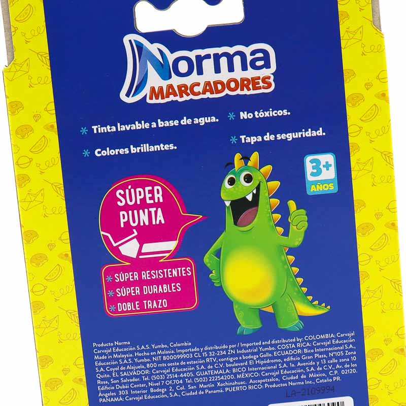 Marcadores Norma Escolar 24 Colores Super Punta