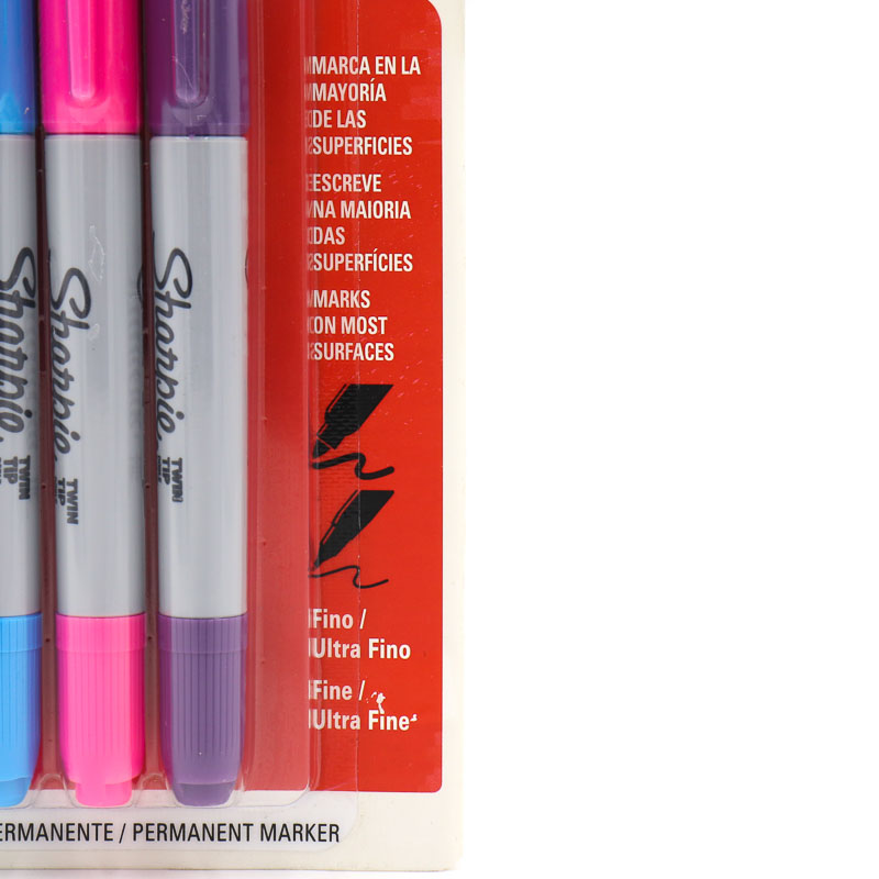 Plumones Colores Sharpie Doble Punta Blister 4 Colores