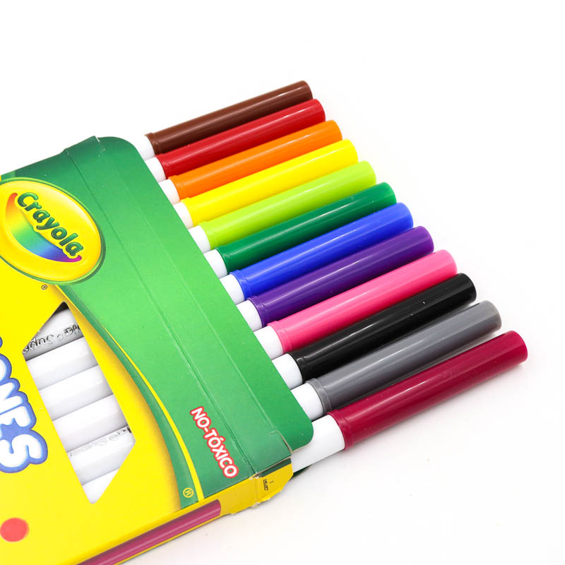 Plumones Supertips Delgados Crayola Lavables 12pzas