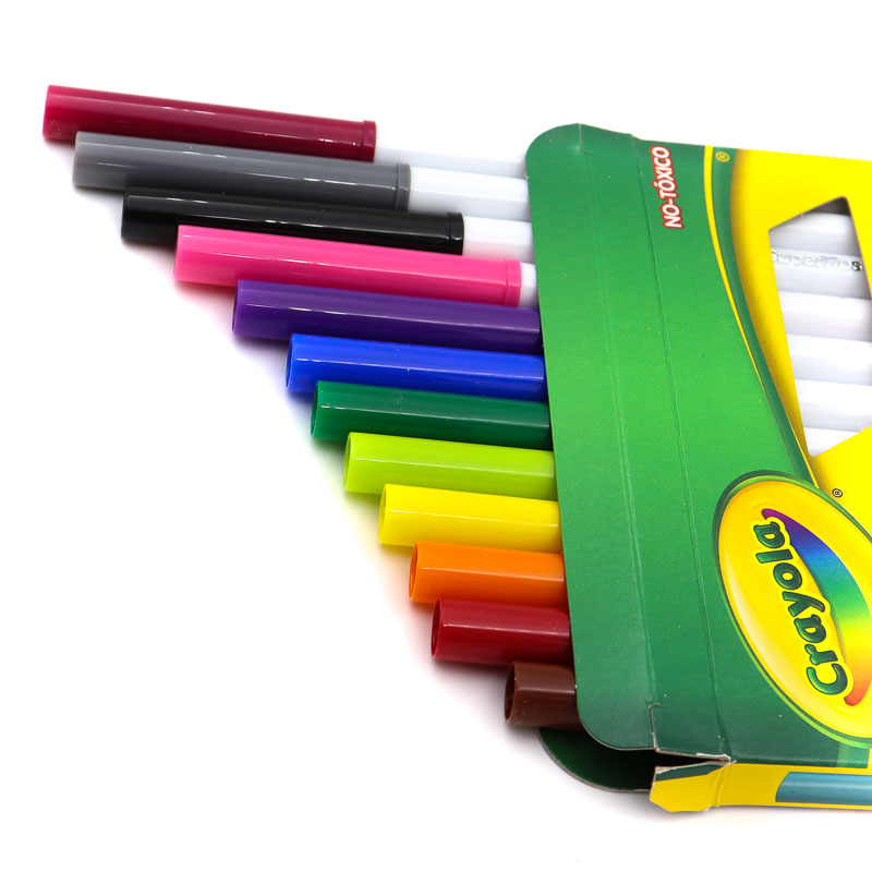 Plumones Supertips Delgados Crayola Lavables 12pzas