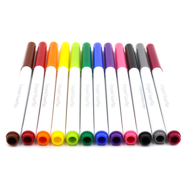 Plumones Supertips Delgados Crayola Lavables 12pzas