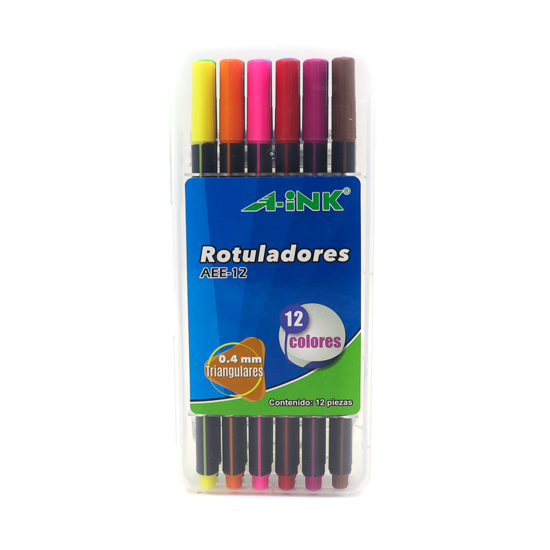 Set 12 Rotuladores Finos 0.4mm Colores Aink