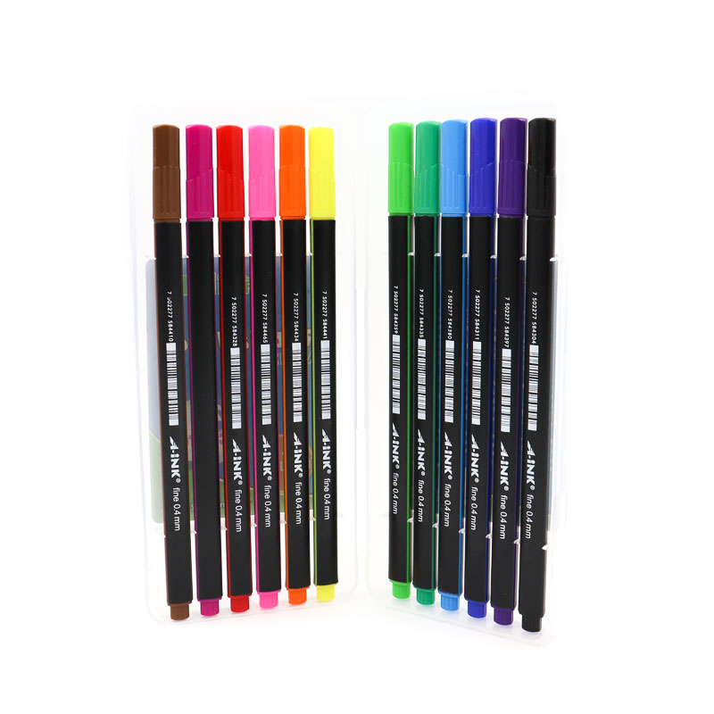 Set 12 Rotuladores Finos 0.4mm Colores Aink