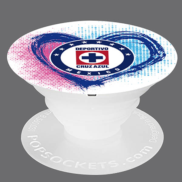 SUJETADOR POPSOCKETS LIGA MX CRUZ AZUL CORAZON/ESCUDO