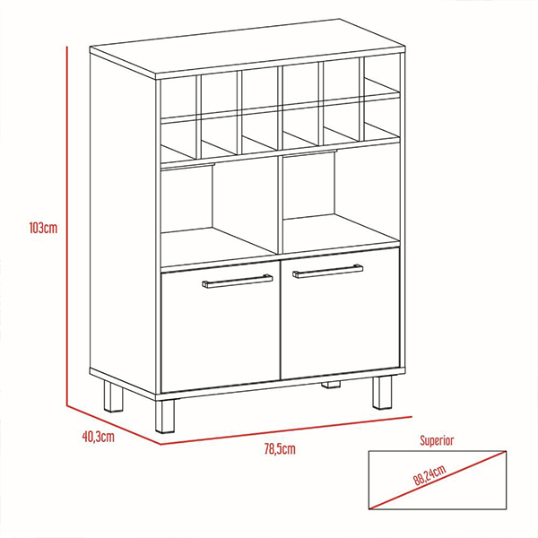 Cantina Bar Mueble para Hogar DecoHome color Chocolate