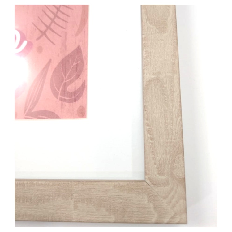 Set de 9 marcos color Maple Claro con Maria Luisa y cristal PASPARTÚ FRAMES