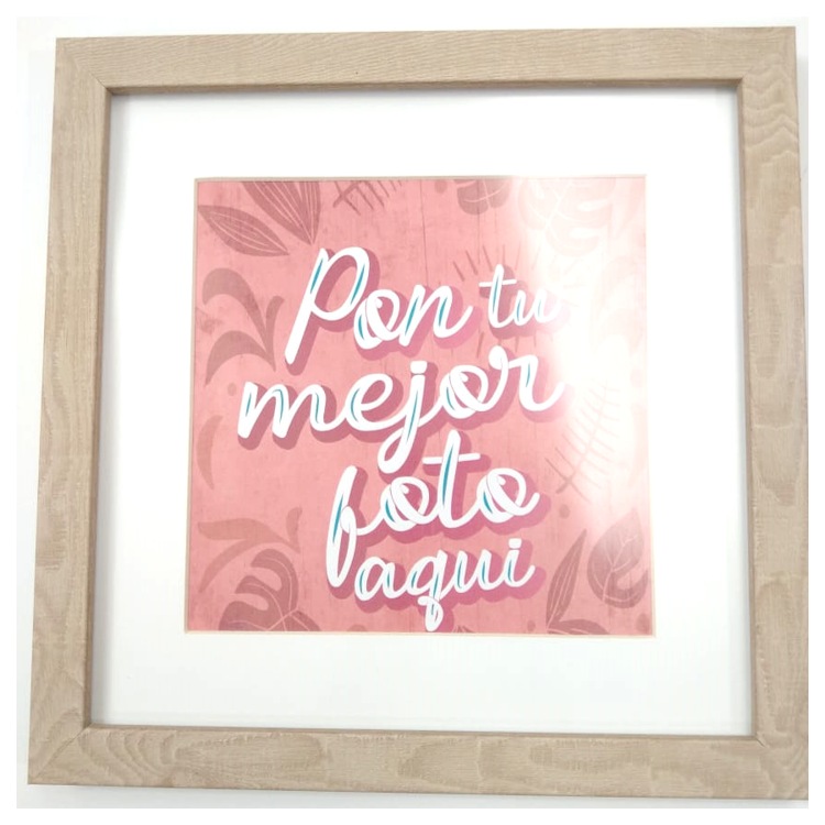 Set de 9 marcos color Maple Claro con Maria Luisa y cristal PASPARTÚ FRAMES