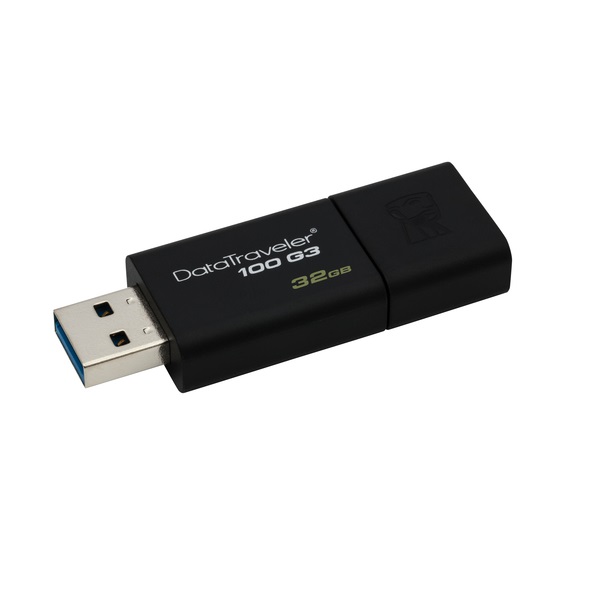 MEMORIA USB KINGSTON 32GB USB 3.0 NEGRA (DT100G3/32GB)
