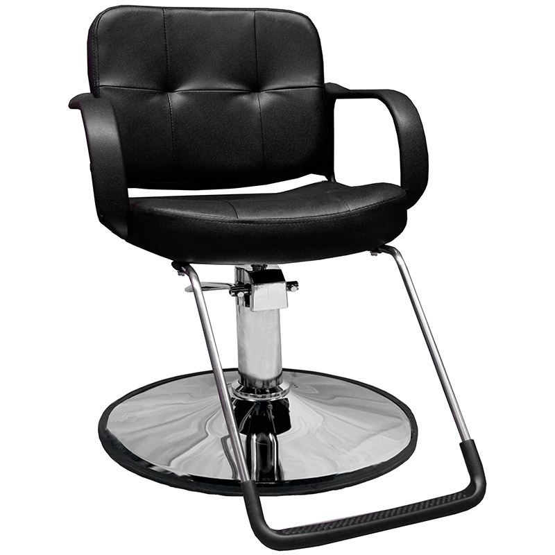Silla Barberia Estetica Sillon Ajustable Hidraulico Estructura Acero Negro